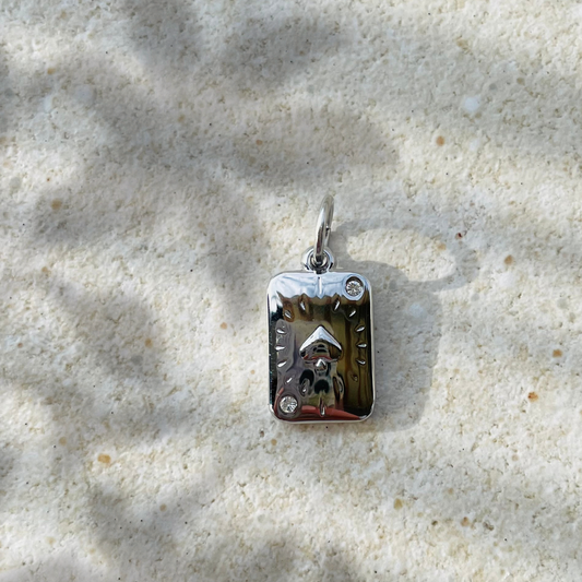 Edelstahl Charm "Spade Silber" 14K vergoldet
