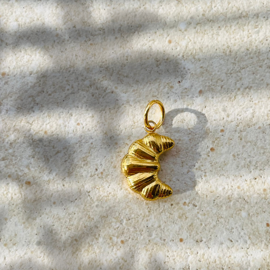 Edelstahl Charm "Croissant Gold" 14K vergoldet