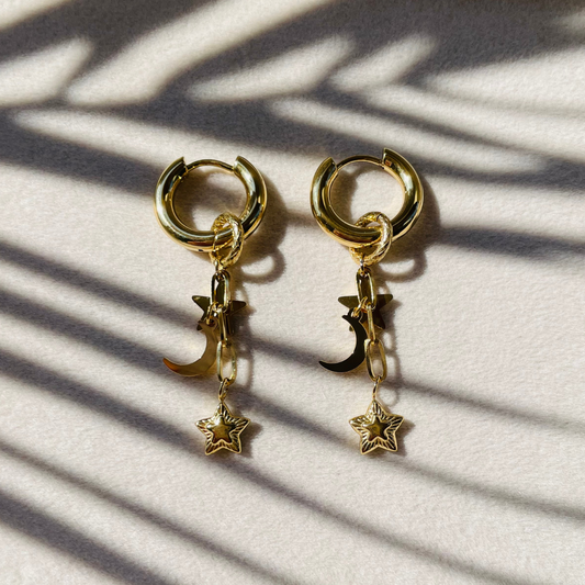 Edelstahl Ohrringe "Celestial Gold" 14K vergoldet