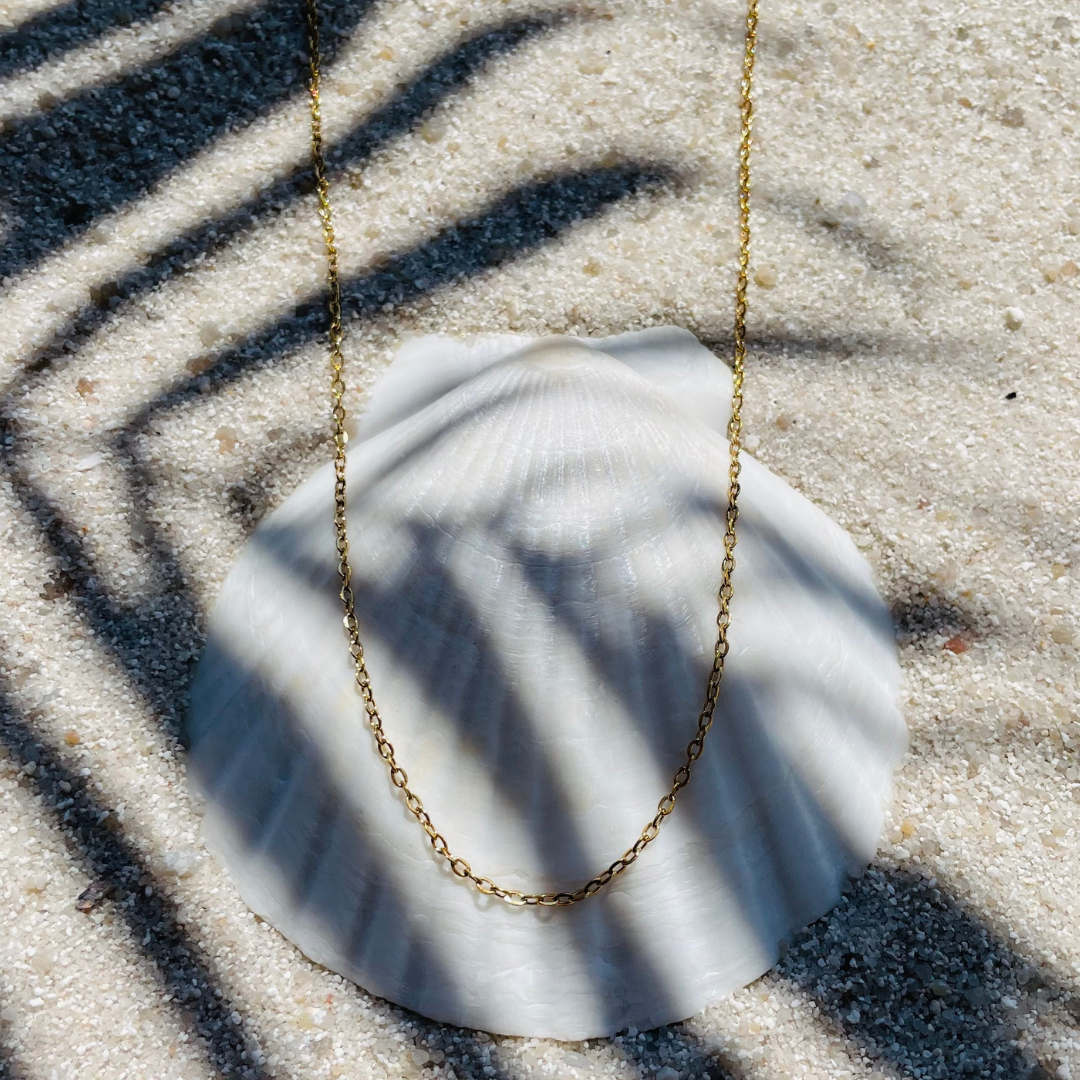Edelstahl Kette "Basic Gold" 14K vergoldet