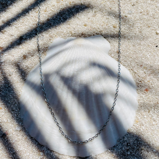 Edelstahl Kette "Basic Silber" 14K vergoldet