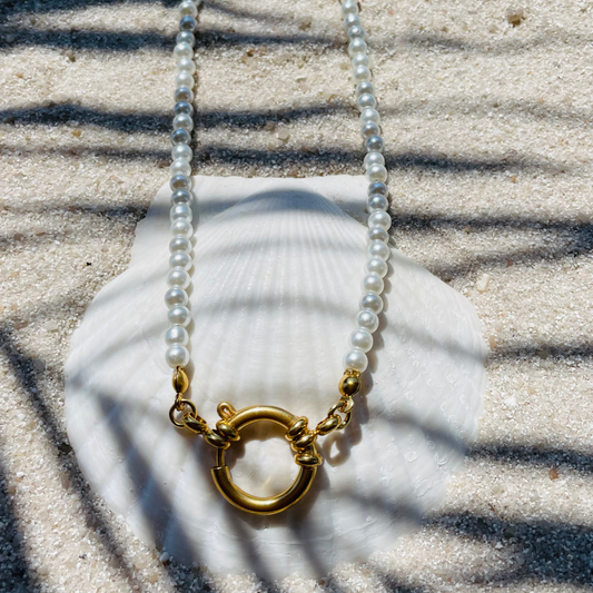 Charm Kette "Pearlin Gold" handgemacht