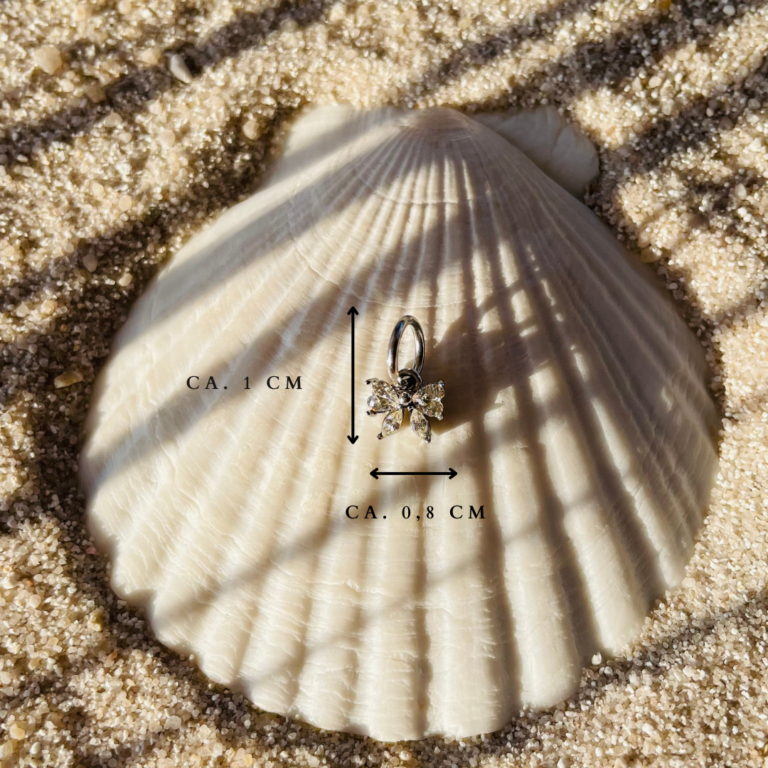 Edelstahl Charm "Mahalo Silber" 14K vergoldet