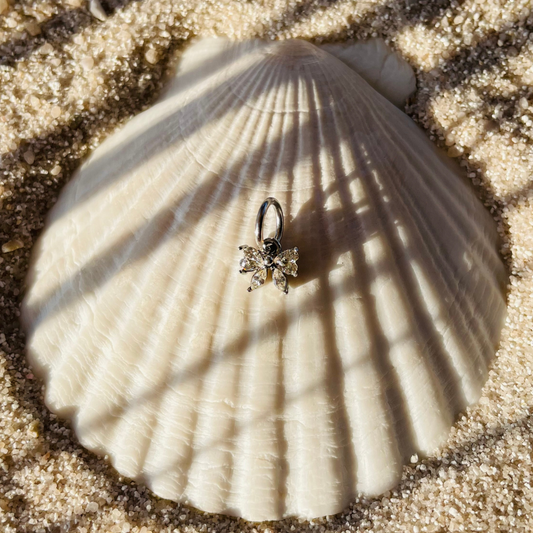 Edelstahl Charm "Mahalo Silber" 14K vergoldet