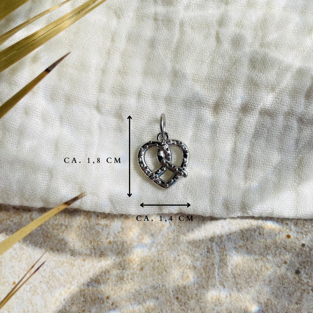 Edelstahl Charm "Brezn Silber" 14K vergoldet