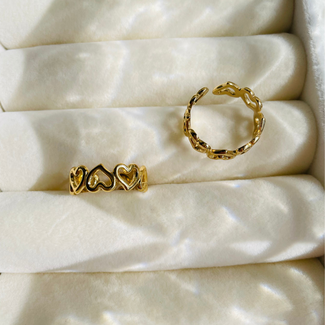 Edelstahl Ring "Akona Gold" Größenverstellbar