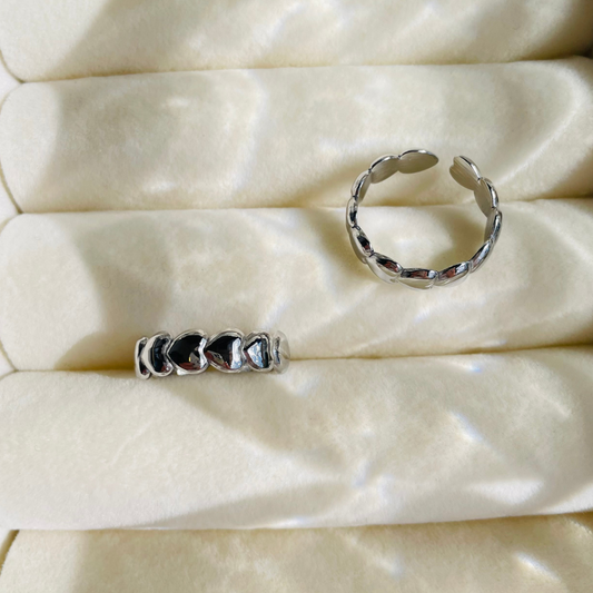 Edelstahl Ring "Noelani Silber" 14K vergoldet