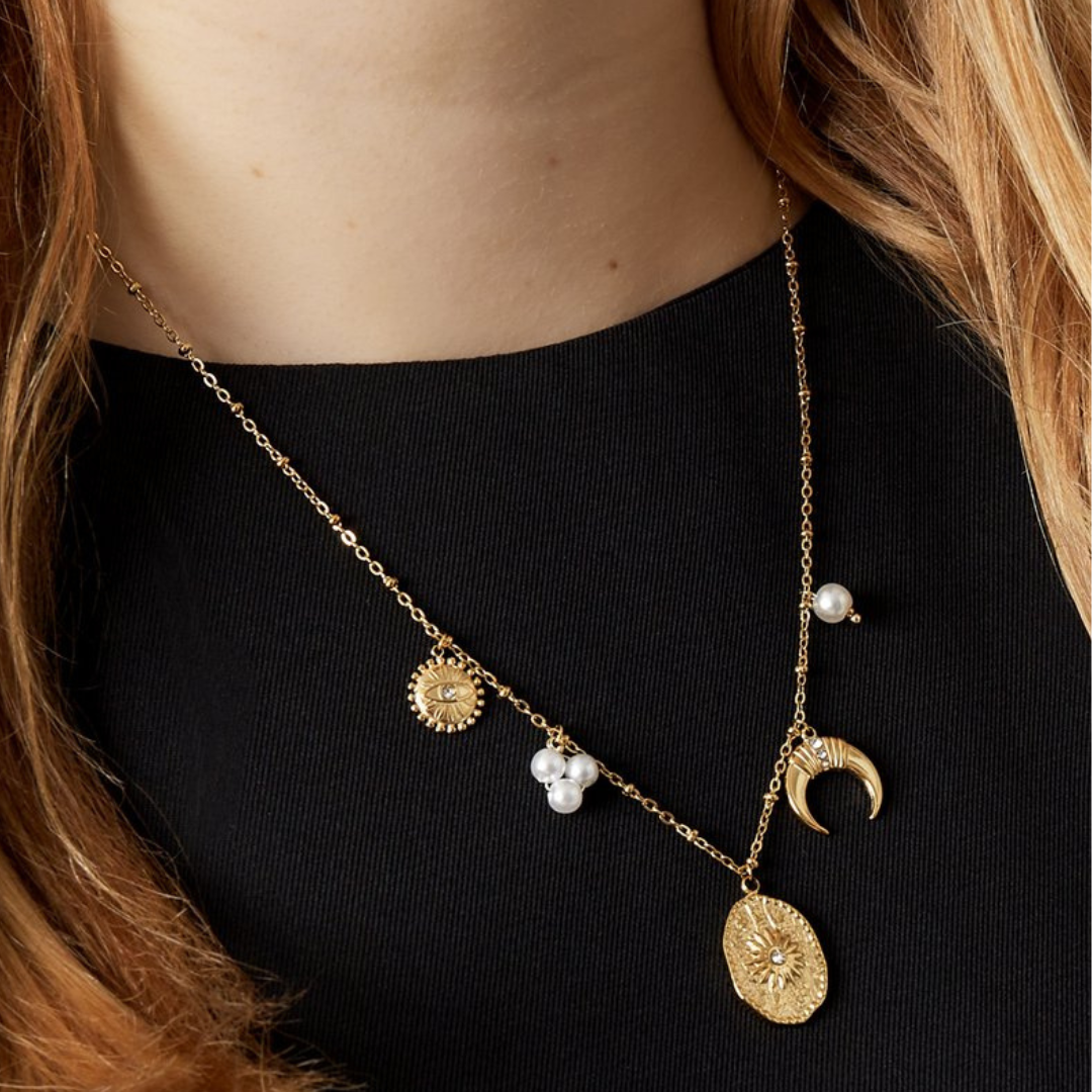 Edelstahl Kette "Boho Dreams Silber" 14K vergoldet