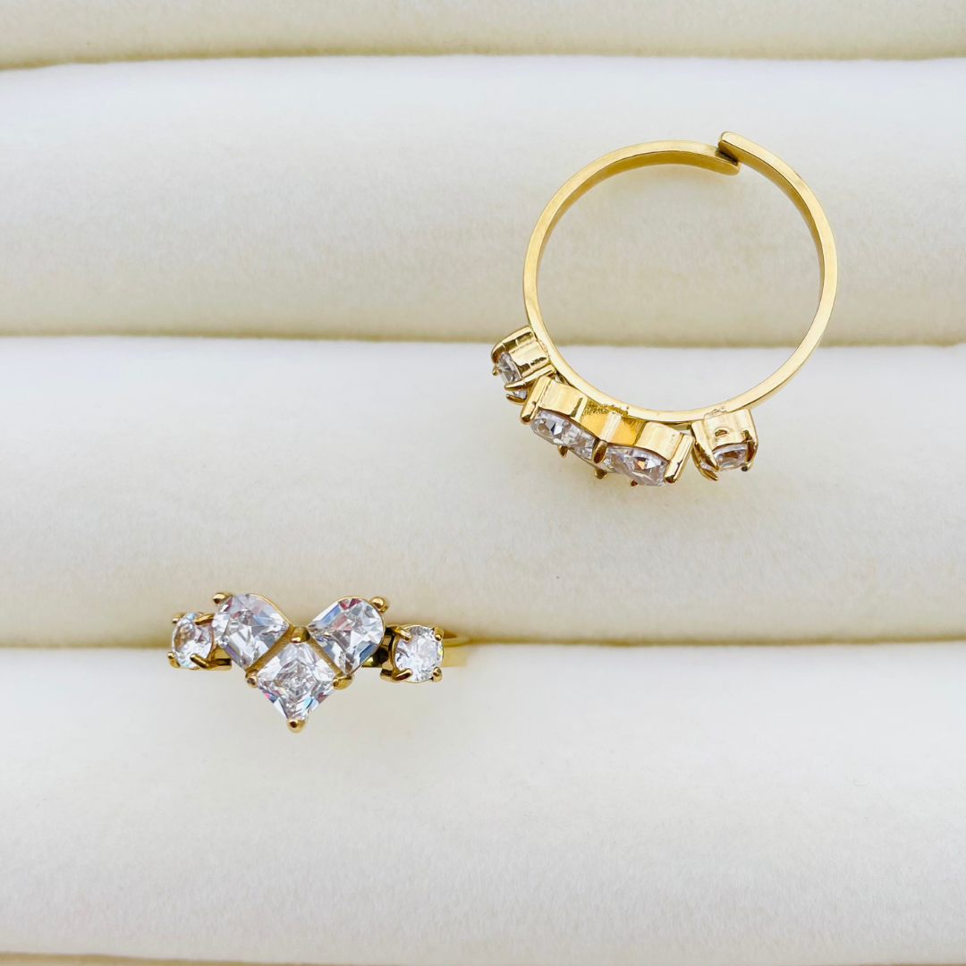 Edelstahl Ring "Aurora Gold" Größenverstellbar