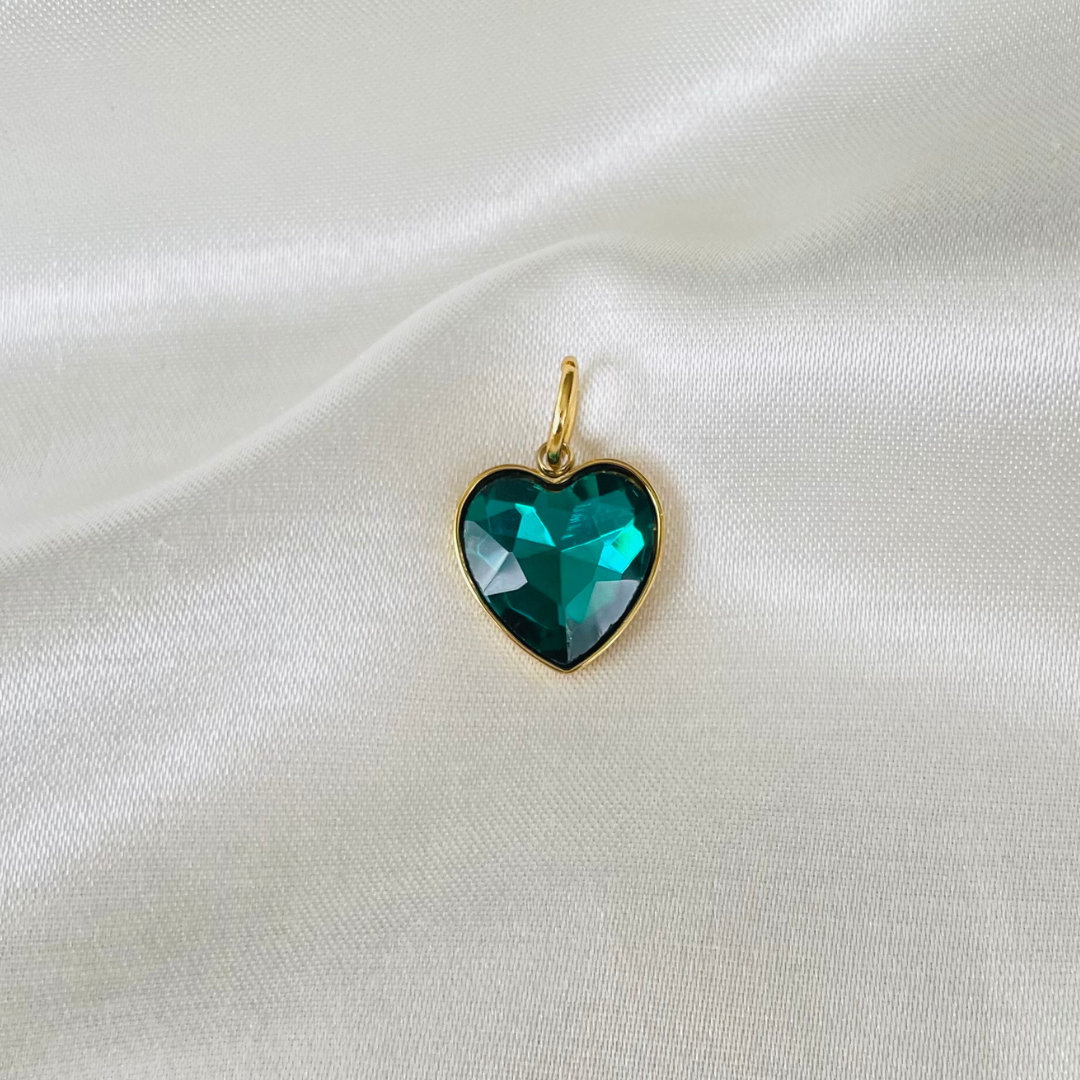 Edelstahl Charm "Amado Grün" 14K vergoldet