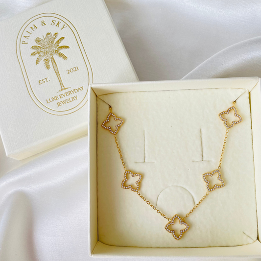 Edelstahl Kette "Fleur Gold" 14K vergoldet