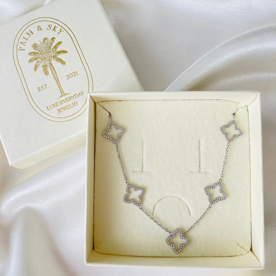 Edelstahl Kette "Fleur Silber" 14K vergoldet