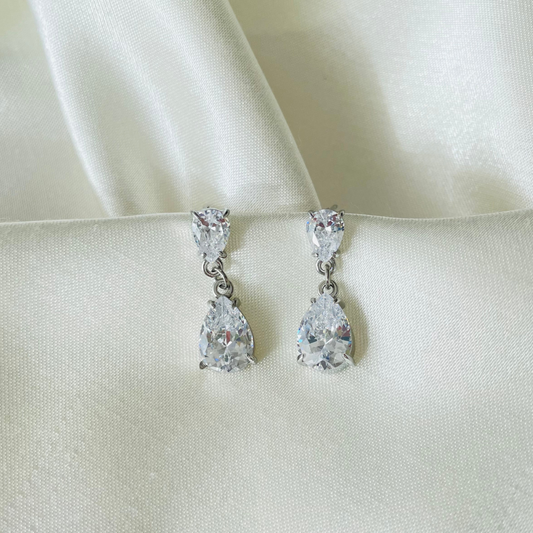Edelstahl Ohrstecker "Drop Silber" 14K vergoldet