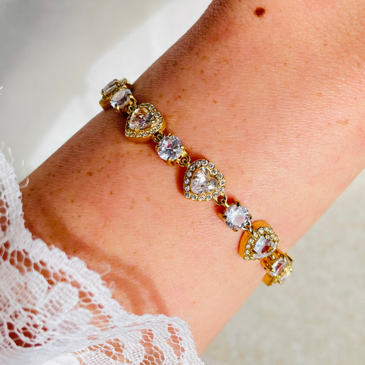 Edelstahl Armband "Amora Gold" 14K vergoldet