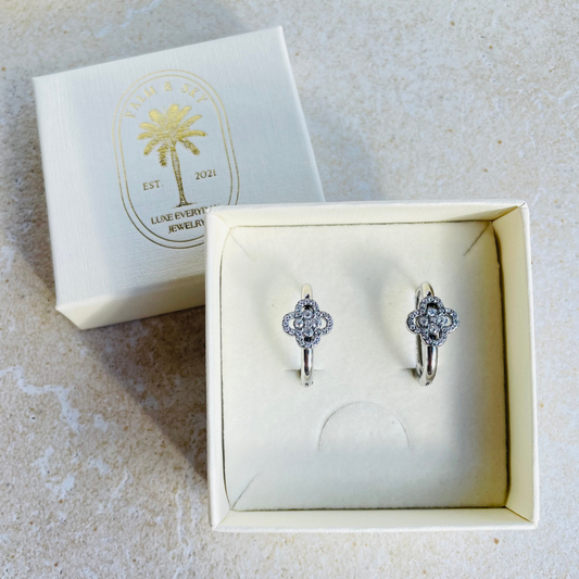 Edelstahl Ohrringe "Lucky Sparkle Silber" 14K vergoldet