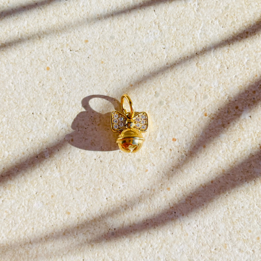 Edelstahl Charm "Jingle Bell Gold" 14K vergoldet