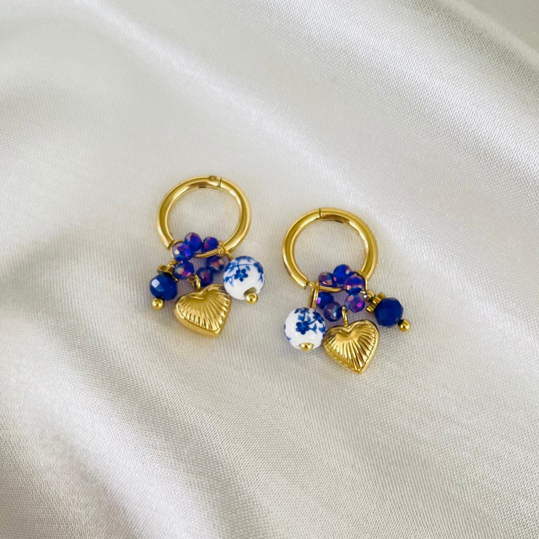 Edelstahl Ohrringe "Fleurmour" 14K vergoldet