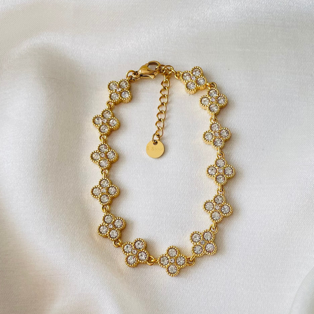 Edelstahl Armband "Flora Gold" 14K vergoldet