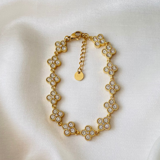 Edelstahl Armband "Flora Gold" 14K vergoldet