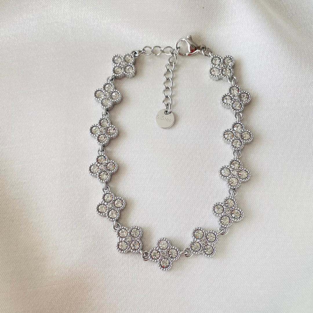 Edelstahl Armband "Flora Silber" 14K vergoldet