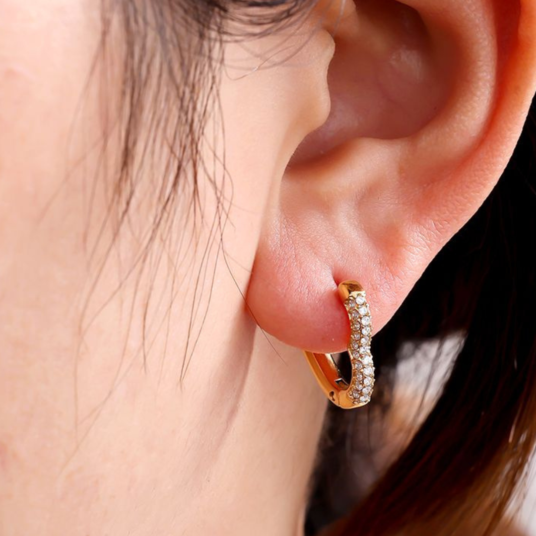 Edelstahl Ohrringe "Heart Gold" 14K vergoldet