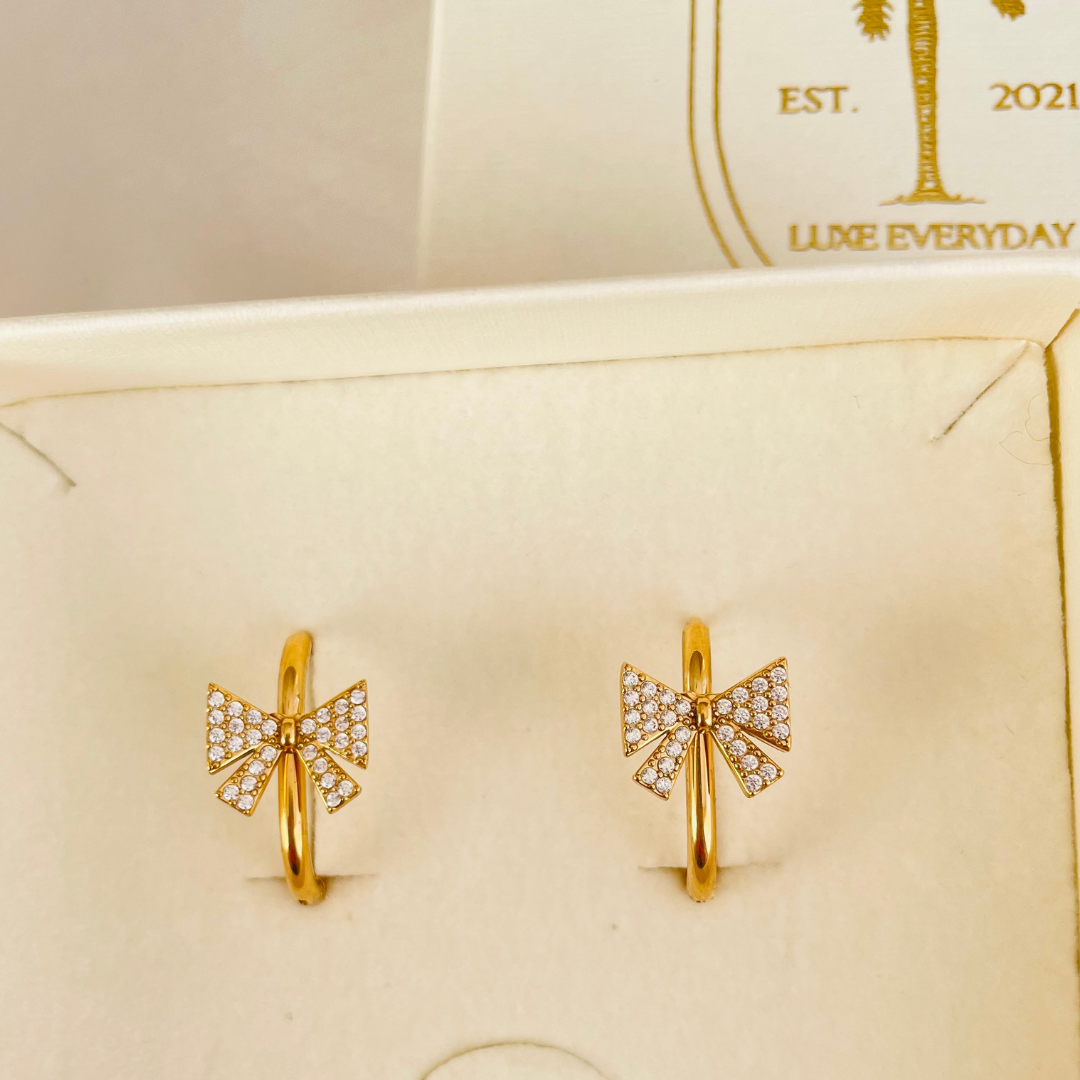 Edelstahl Ohrringe "Bow Gold" 14K vergoldet