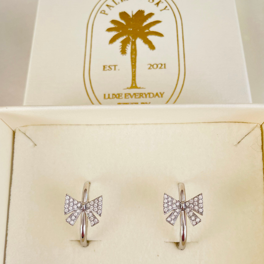 Edelstahl Ohrringe "Bow Silber" 14K vergoldet