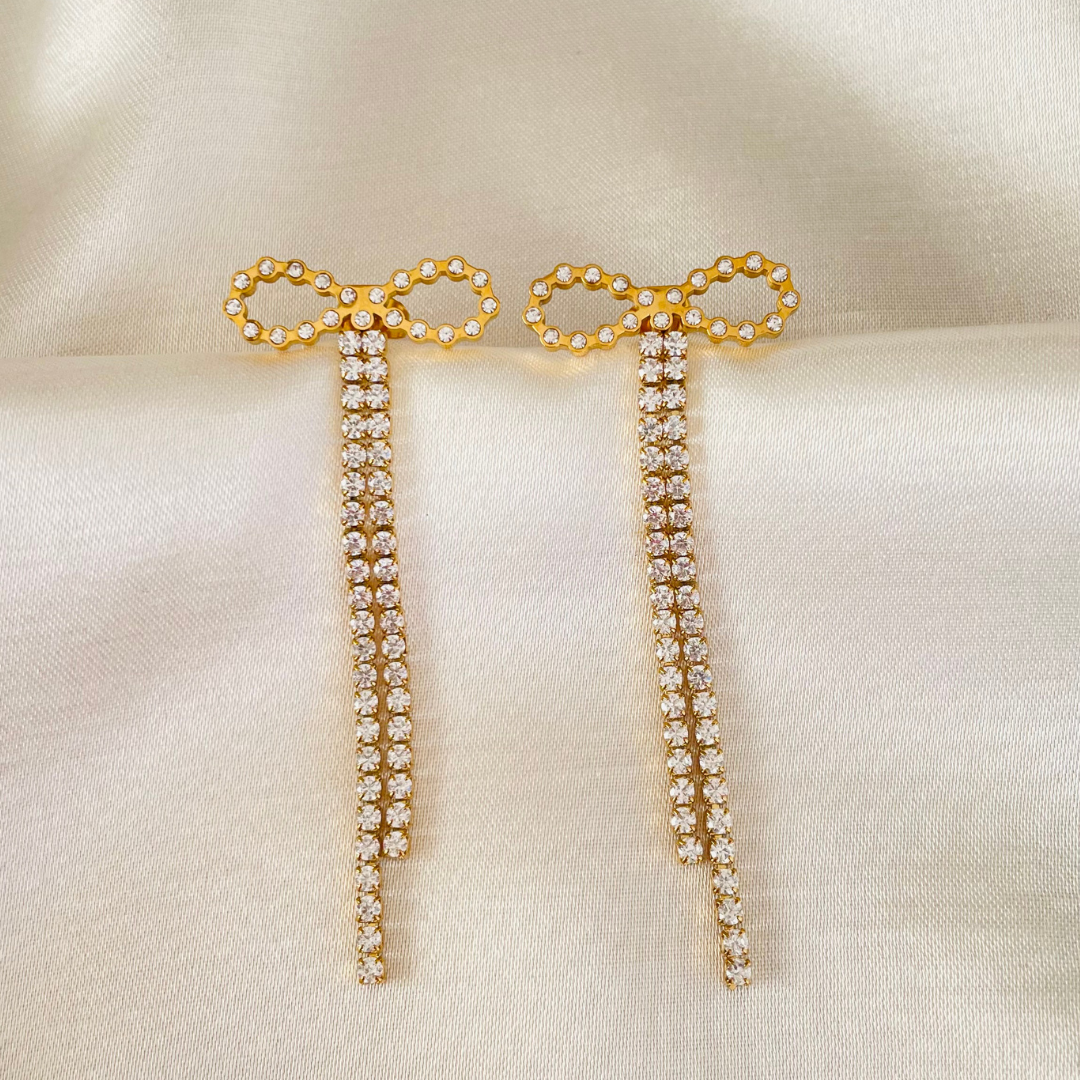 Edelstahl Ohrstecker "Sparkly Bow"