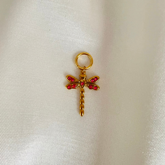 Edelstahl Charm "Freya Pink" 14K vergoldet