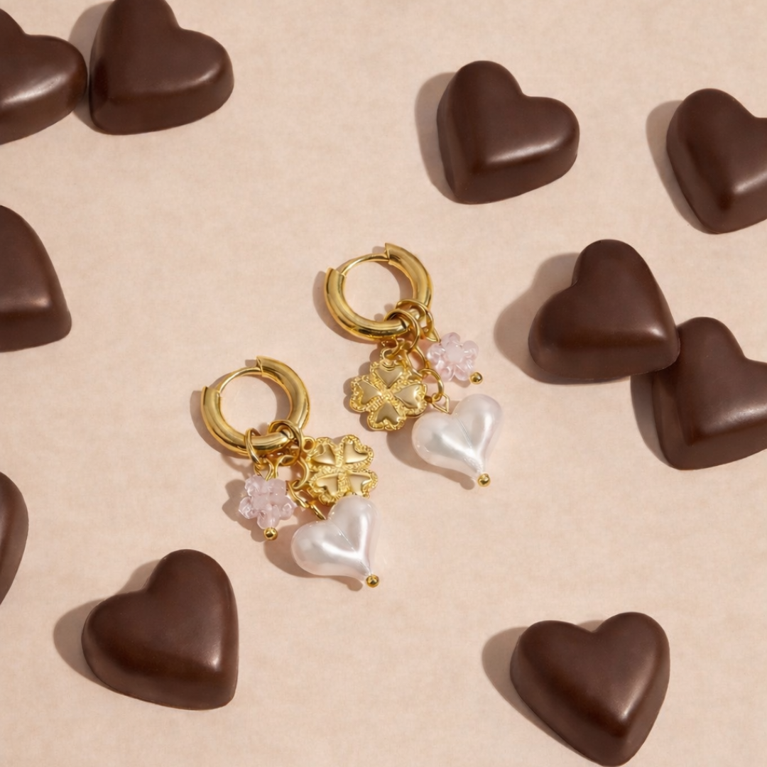 Edelstahl Ohrringe "Leilani" mit veganen Perlen