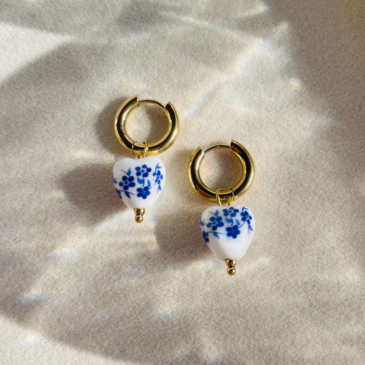 Edelstahl Ohrringe "Luana" mit Keramikperlen