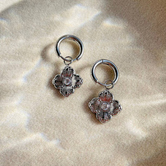 Edelstahl Ohrringe "Makami Silber" 14K vergoldet