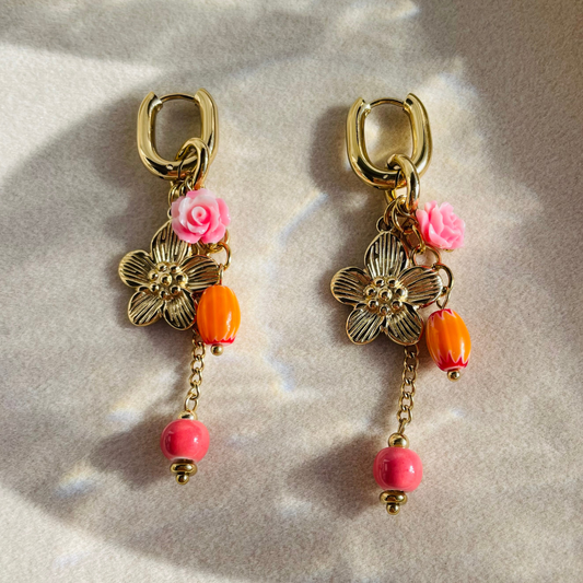 Edelstahl Ohrringe "Roselani" 14K vergoldet