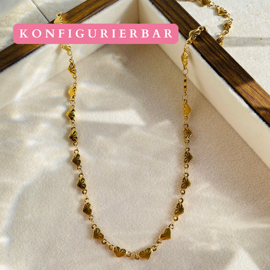 Edelstahl Kette "Kiana Gold" handgemacht