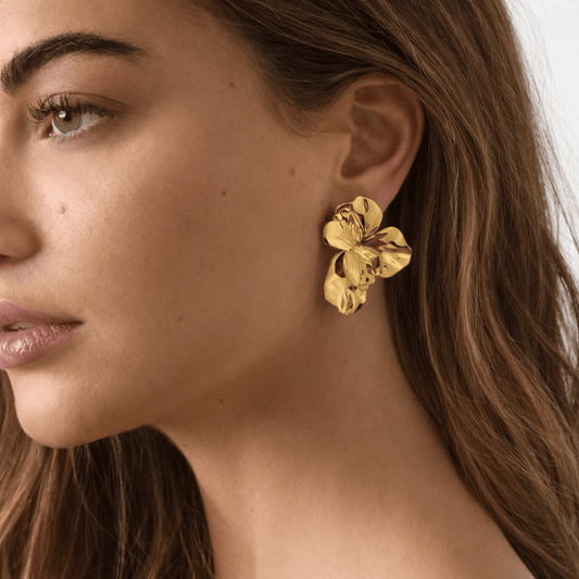 Edelstahl Ohrstecker "Fleuris" 14K vergoldet