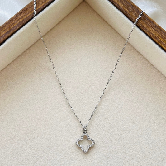 Edelstahl Kette "Fleur Silber" 14K vergoldet