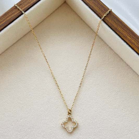 Edelstahl Kette "Fleur Gold" 14K vergoldet