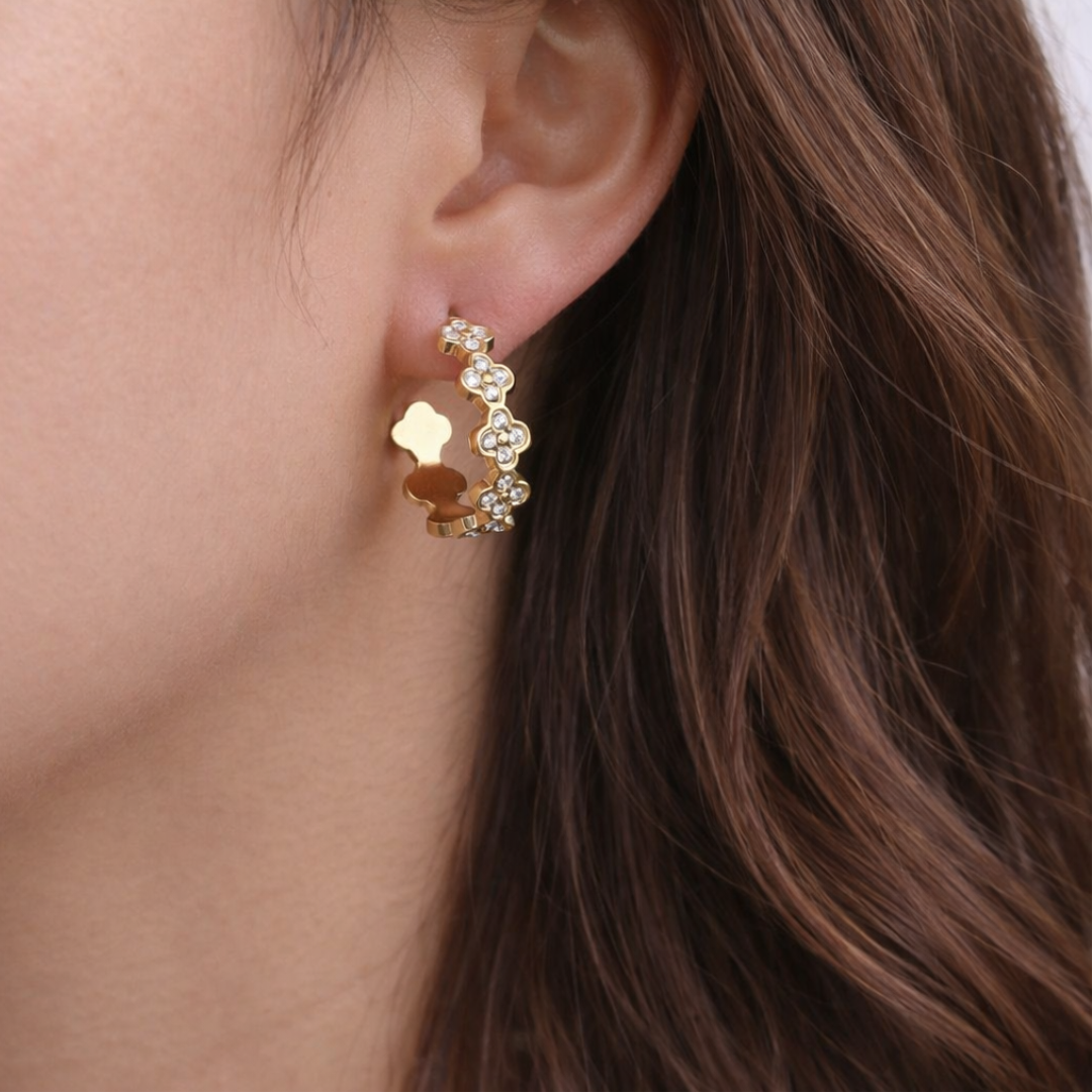 Edelstahl Creolen "Keala" 14K vergoldet