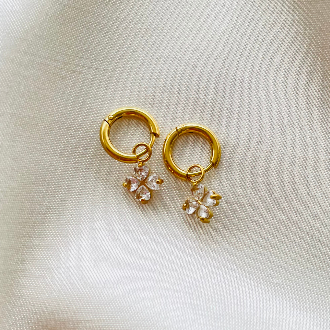 Edelstahl Ohrringe "Clover Gold" 14K vergoldet