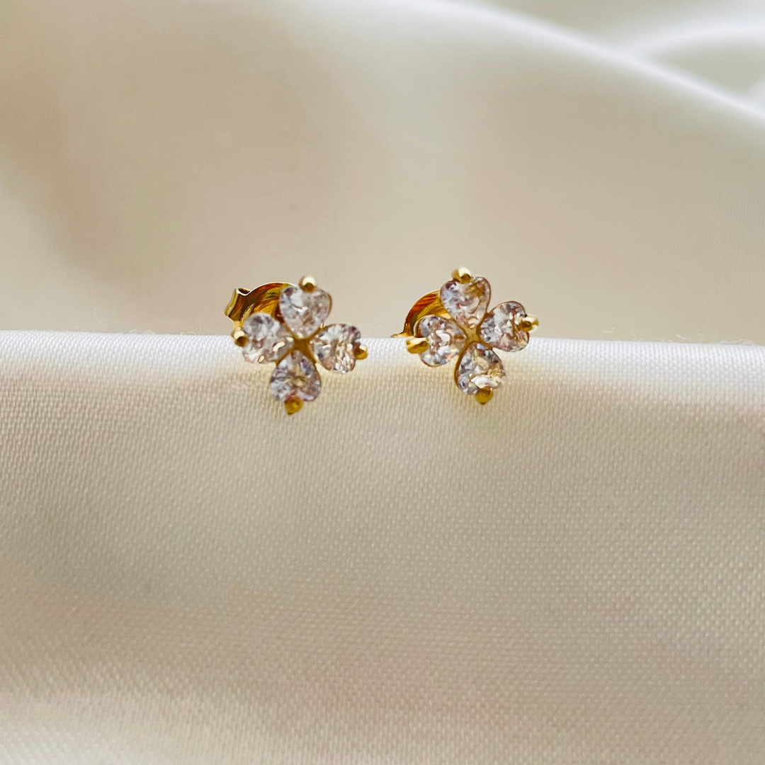 Edelstahl Ohrstecker "Clover Gold" 14K vergoldet