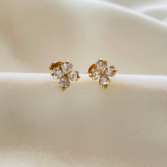 Edelstahl Ohrstecker "Clover Gold" 14K vergoldet