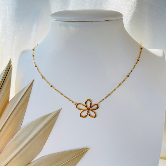 Edelstahl Kette "Fleur Gold" 14K vergoldet