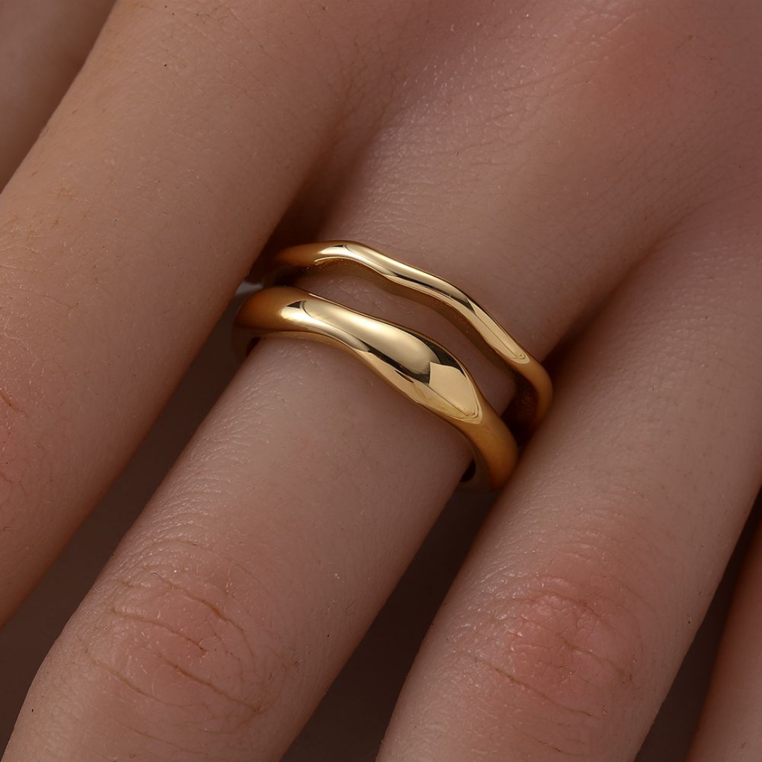 Edelstahl Ring "Kailani" 14K vergoldet