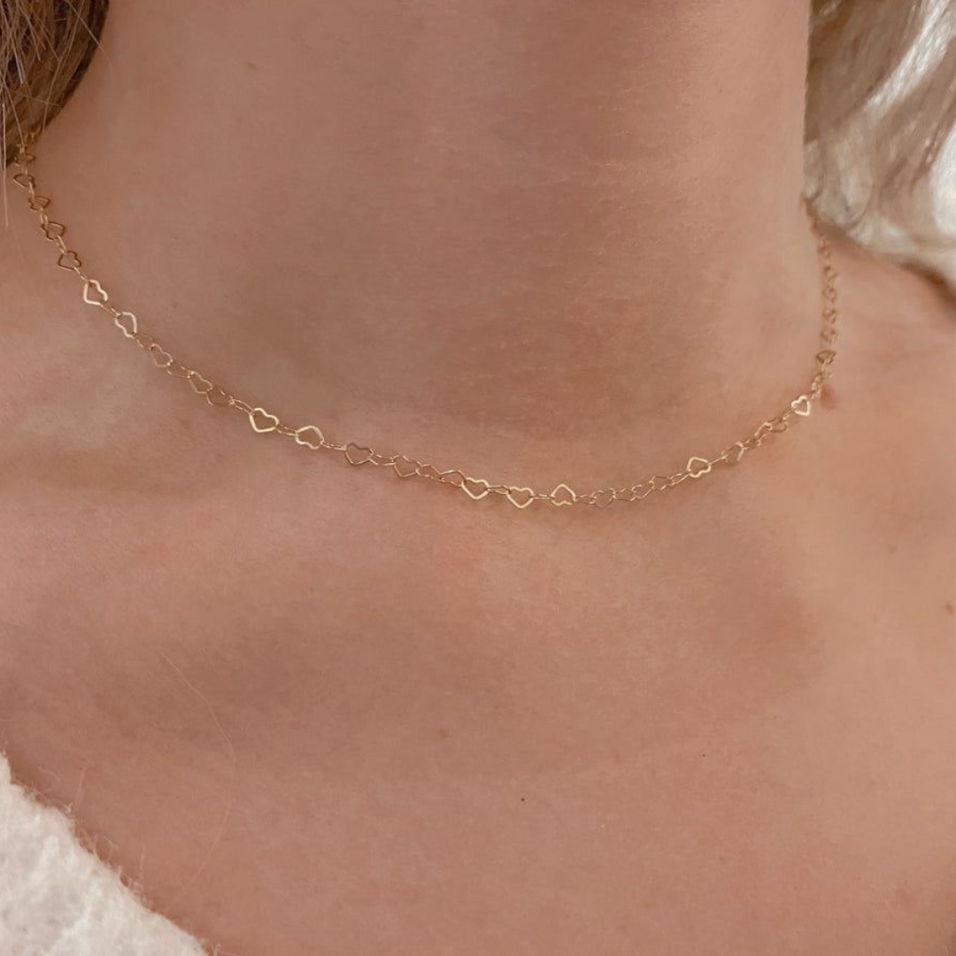 Edelstahl Choker "Mahina Silber" 14K vergoldet