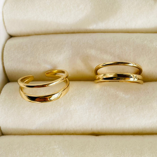 Edelstahl Ring "Claire Gold" Größenverstellbar