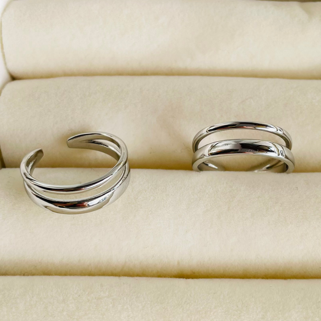 Edelstahl Ring "Claire Silber" Größenverstellbar