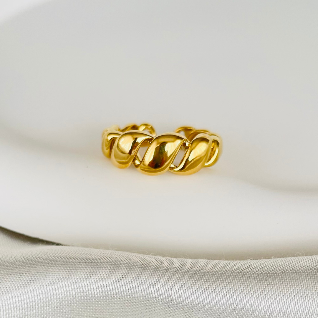 Edelstahl Ring " Allura Gold" Größenverstellbar
