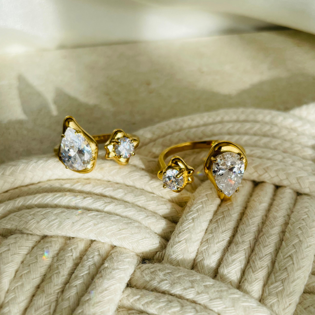 Edelstahl Ring "Kala Gold" 14K vergoldet