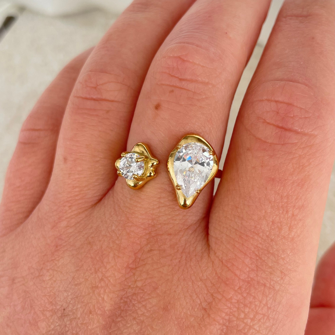 Edelstahl Ring "Kala Gold" 14K vergoldet