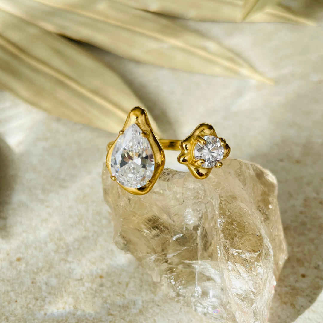 Edelstahl Ring "Kala Gold" 14K vergoldet